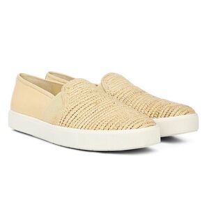 Vince Blair Raffia and Leather Slip on Sneakers - size 8
